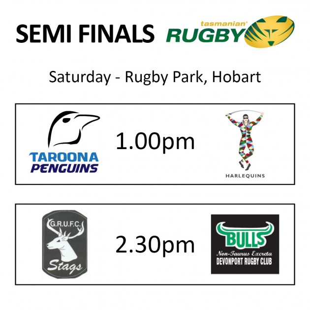 The Tassie Rugby Union semi finals line up