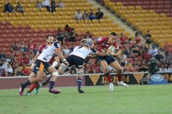 Duncan Paia'aua can't avoid the Brumbies defence.