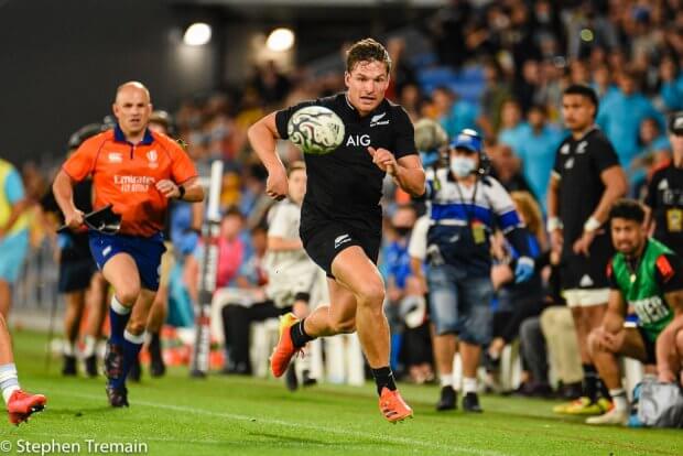 George Bridge chases his kick