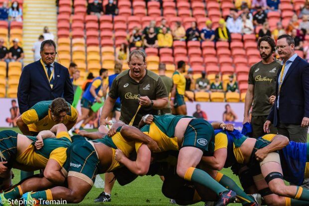 Wallabies Coaches - Dave Rennie, Petrus du Plessis, and Dan McKellar