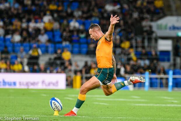 Quade Cooper kicks a conversion