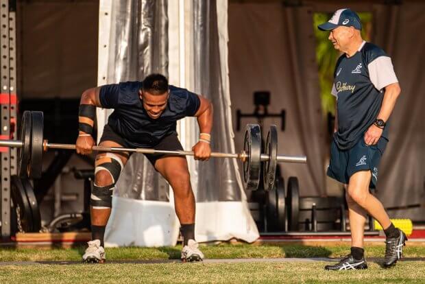 Allan Alaalatoa and Eddie Jones