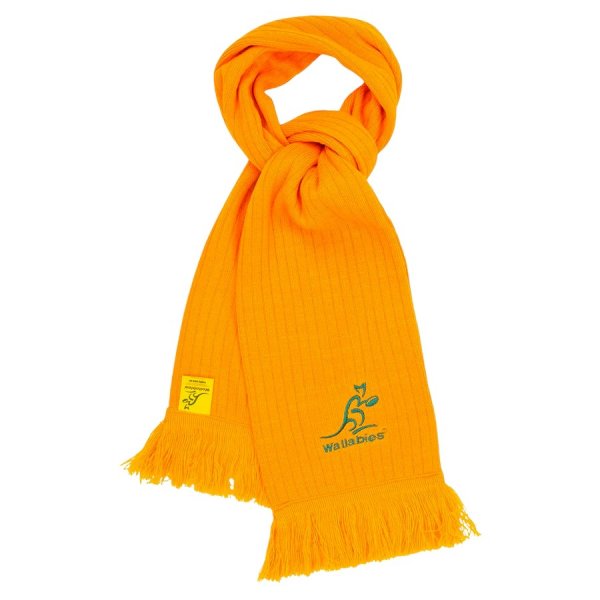 Wallabies Plain Rib Scarf Gold